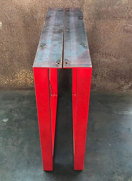 Metal Table Legs, 2x2 U w/ X Red (Set of 2)