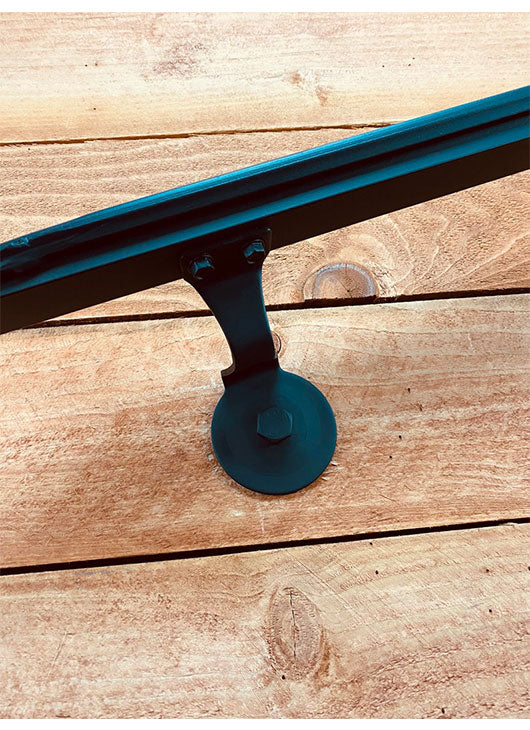 Metal Handrails, 2" Molding Cap, Lamb Lamp, Flat Black