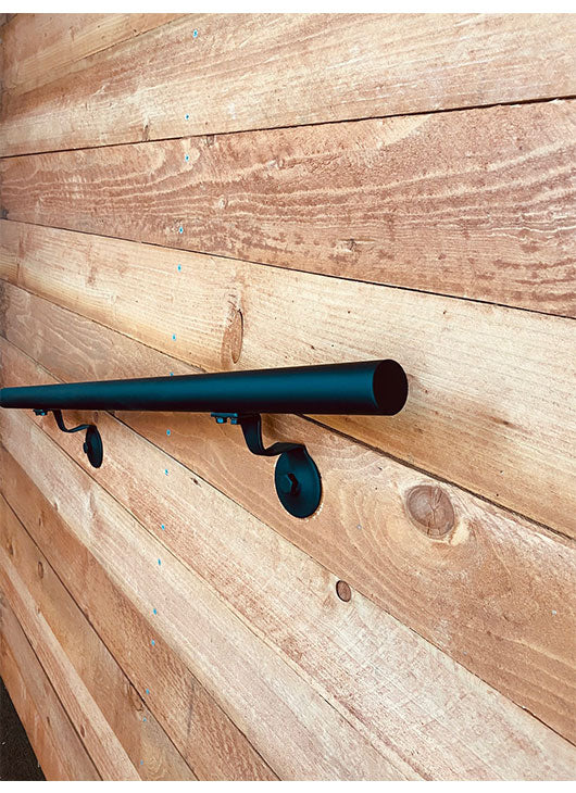 1.5" Round, Metal Handrails, Flat Black, Straight Cut