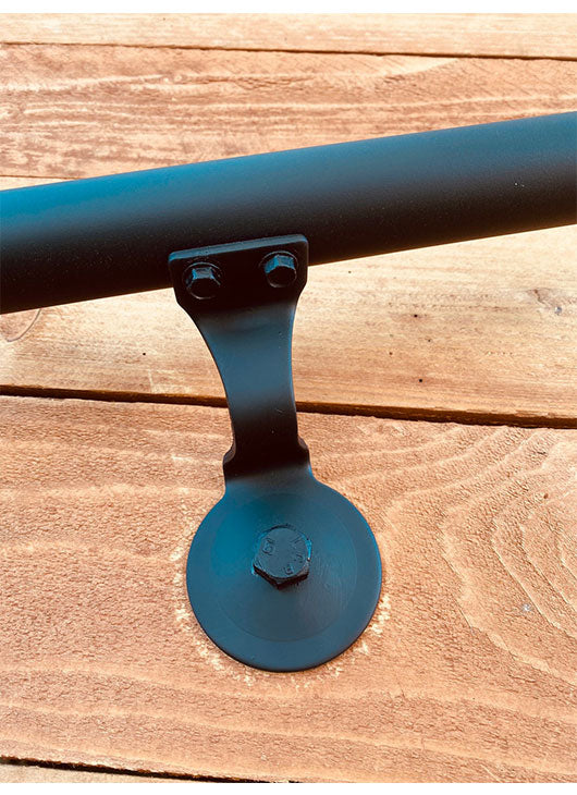 1.5" Round, Metal Handrails, Flat Black, Angle Cut