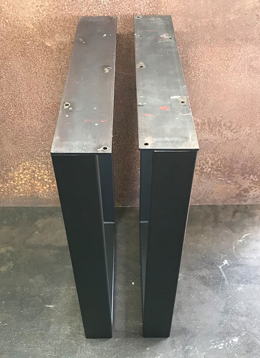 Metal Table Legs, 3x1 Taper Flat Black (Set of 2)