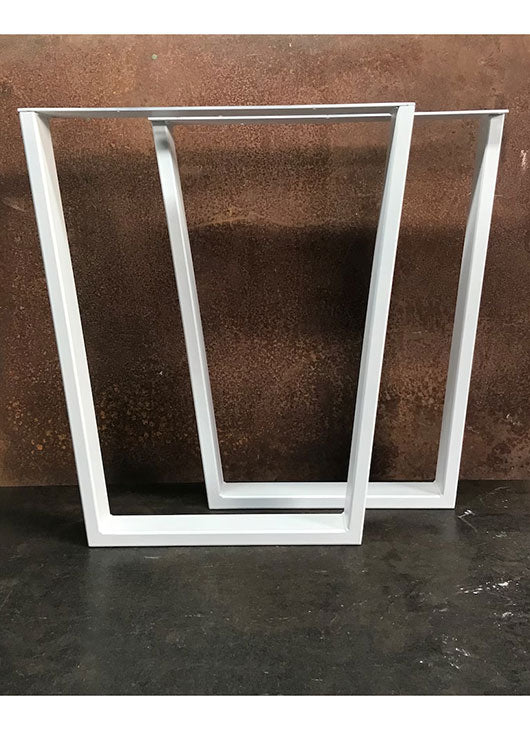 Metal Table Legs, 3x1 Taper Flat White (Set of 2)