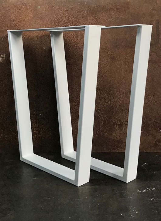 Metal Table Legs, 3x1 Taper Flat White (Set of 2)