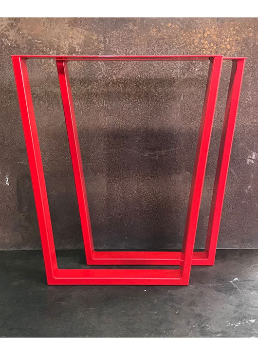 Metal Table Legs, 3x1 Taper Red (Set of 2)