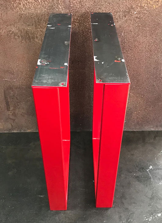 Metal Table Legs, 3x1 Taper Red (Set of 2)