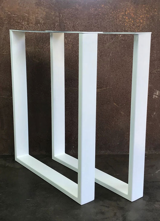 Metal Table Legs, 3x1 U Flat White (Set of 2)