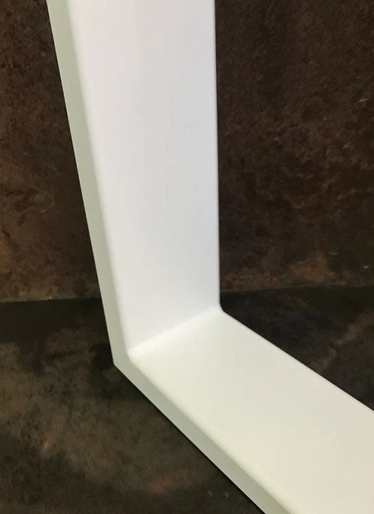 Metal Table Legs, 3x1 U Flat White (Set of 2)