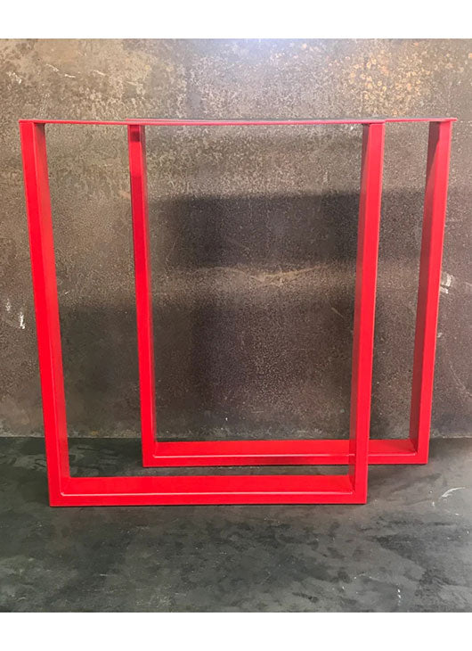 Metal Table Legs, 3x1 U Red (Set of 2)