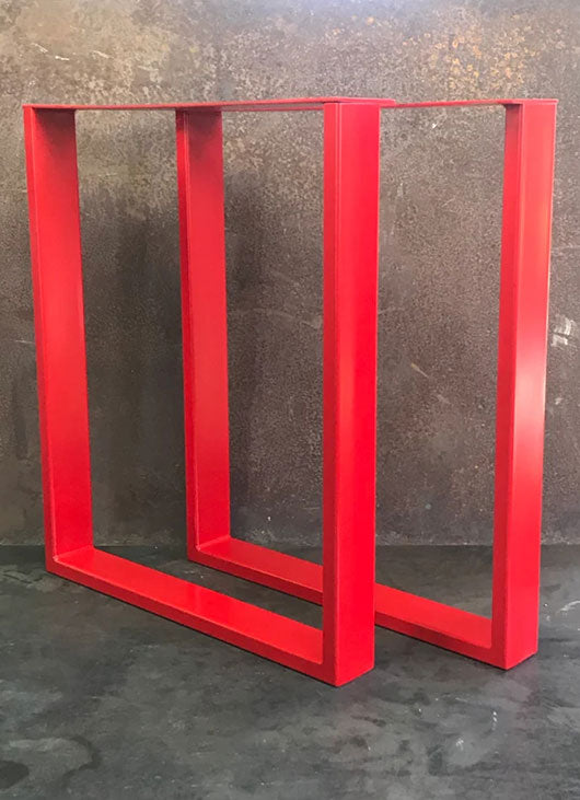 Metal Table Legs, 3x1 U Red (Set of 2)