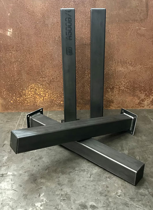 Metal Table Legs, 3x3 Single Post, Raw (Set of 4)