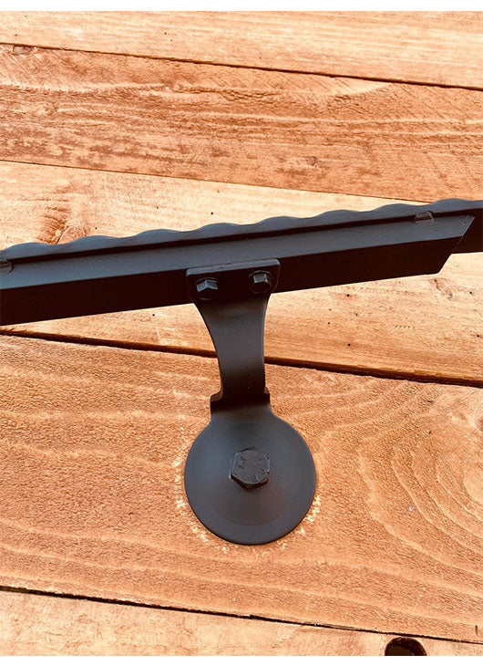 Metal Handrails, 1.5" Hammered/Engraved Volute, Flat Black