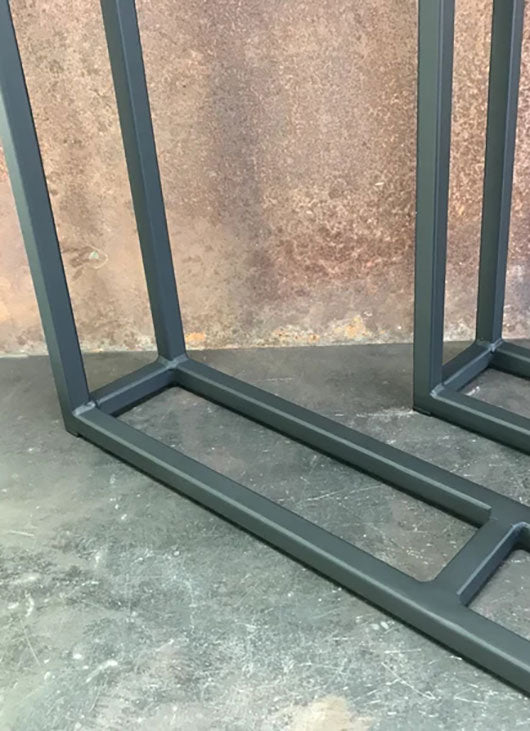 Metal Table Legs, 5/8 U w/ Crossbars Flat Black (Set of 2)