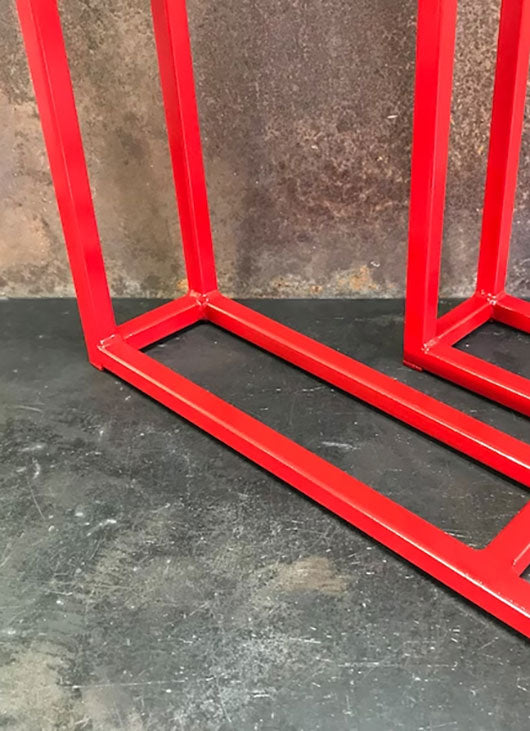 Metal Table Legs, 5/8 U w/ Crossbars Red (Set of 2)