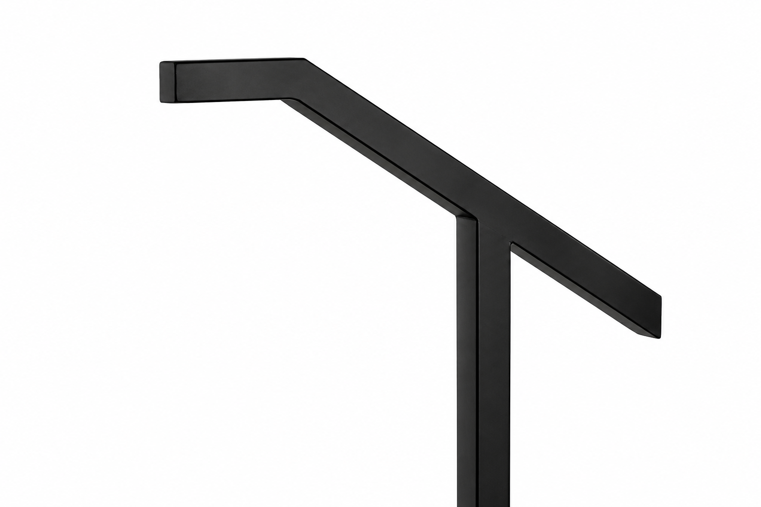 1.5x1.5 Single Post, 1 or 2 step, Metal Handrails, Flat Black