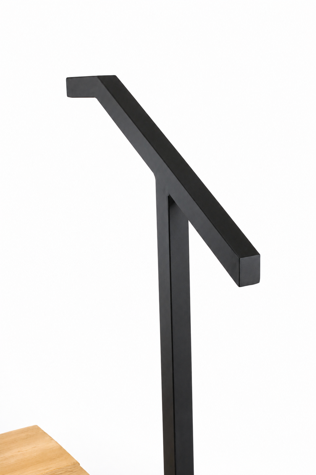 1.5x1.5 Single Post, 1 or 2 step, Metal Handrails, Flat Black