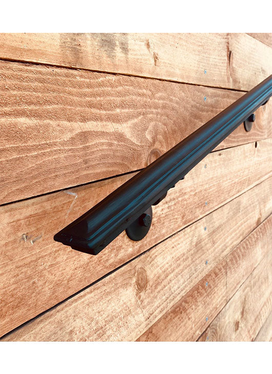 Metal Handrail 2 Inch Molding Cap Flat Black Design