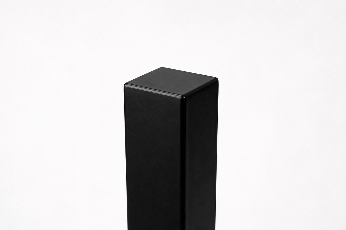 3x3 Metal Handrail Post Flat Black, Straight Cut