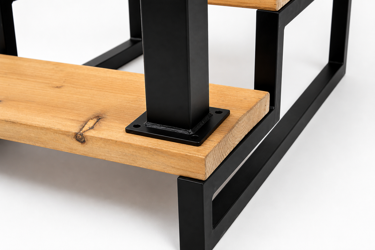 3x3 Metal Handrail Post Flat Black, Straight Cut