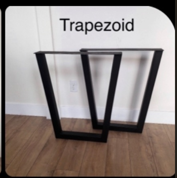 Barns to Tables, Metal Table Legs, 2x2 Tapered Flat Black (Set of 2)