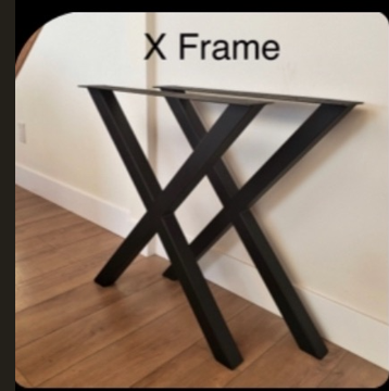 Barns to Tables, Metal Table Legs, 2x2 X Flat Black (Set of 2)