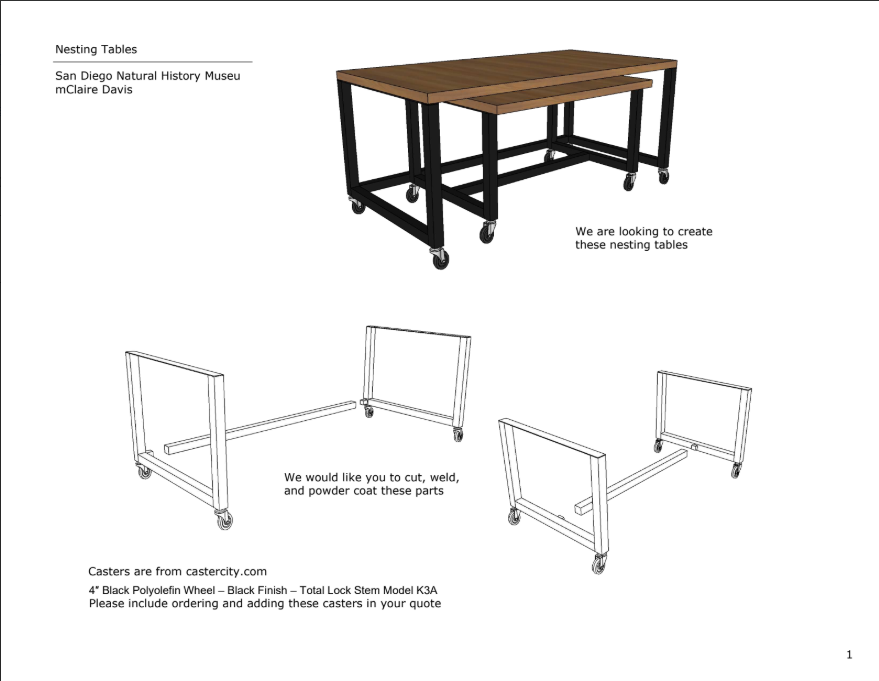 Metal Table Legs 2x2 U Flat Black Modern Design