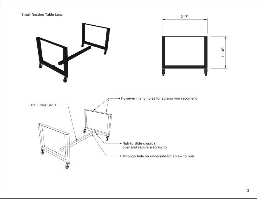 Metal Table Legs 2x2 U Flat Black Modern Design