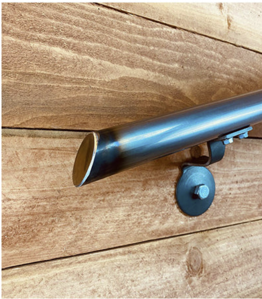 Jess Mullen-Carey, Metal Handrail 1.5" Round Angle Cut, Raw Clear