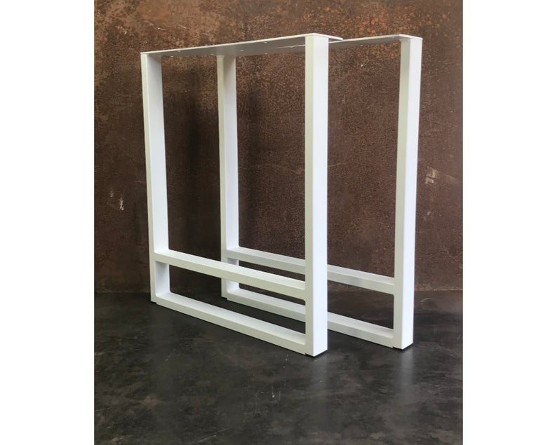 Casey Parkitny, Metal Table Legs 2x1 Double U Flat White (Set of 2)