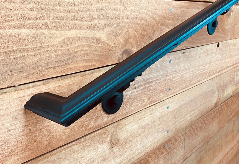 Custom Order, Metal Handrails, 2" Molding Cap, Flat Black, Squared Elbow