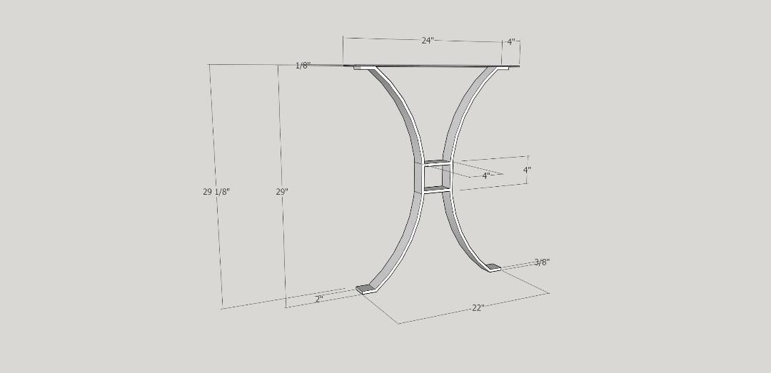 Custom Order, 2x3/8 Table Legs Satin Black powder Coat