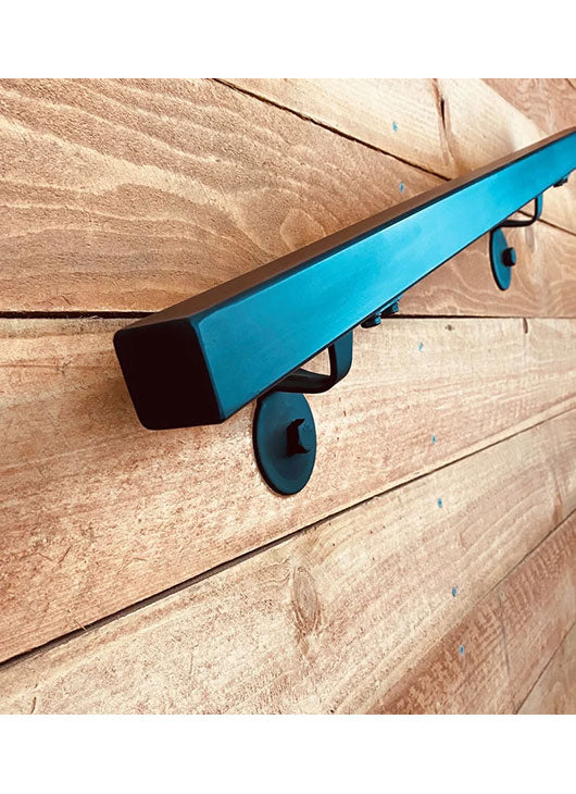 1.5x1.5, Metal Handrails, Flat Black, Straight Cut