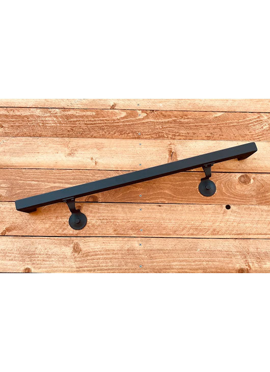 1.5x1.5, Metal Handrails, Flat Black, with Wall Return
