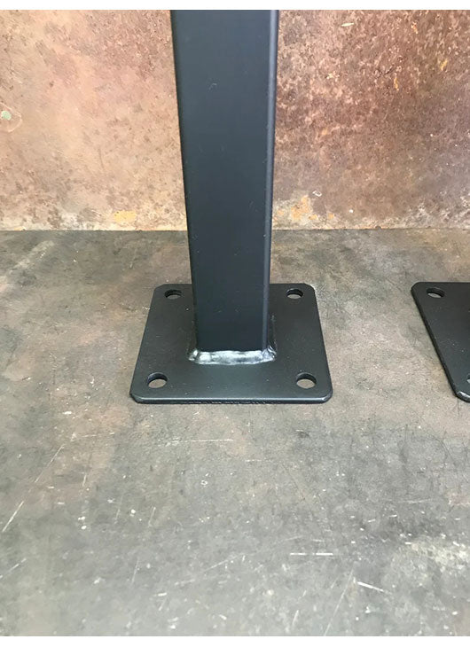 Metal Table Legs, 1.5x1.5 Single Post, Flat Black (Set of 4)