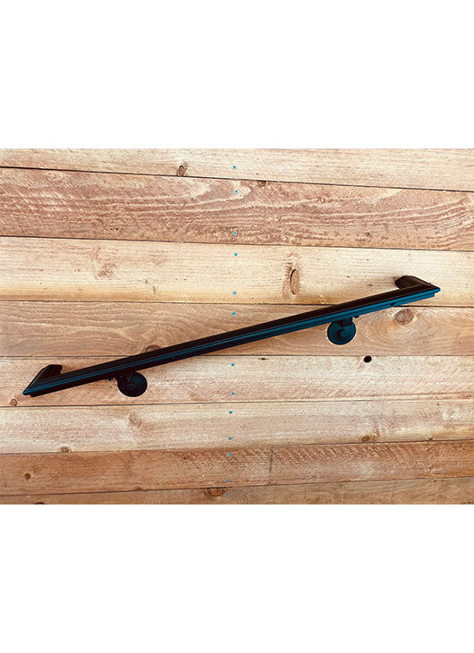 Metal Handrails, 2" Molding Cap, Flat Black, with Wall Return