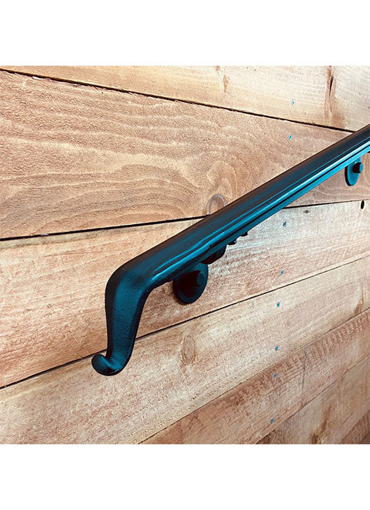 Metal Handrails, 2" Molding Cap, Lamb Lamp, Flat Black