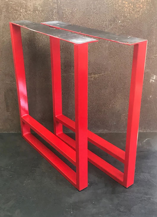 Metal Table Legs, 2x1 Double U Red (Set of 2)