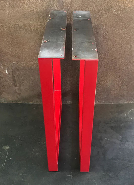 Metal Table Legs, 2x1 Double U Red (Set of 2)