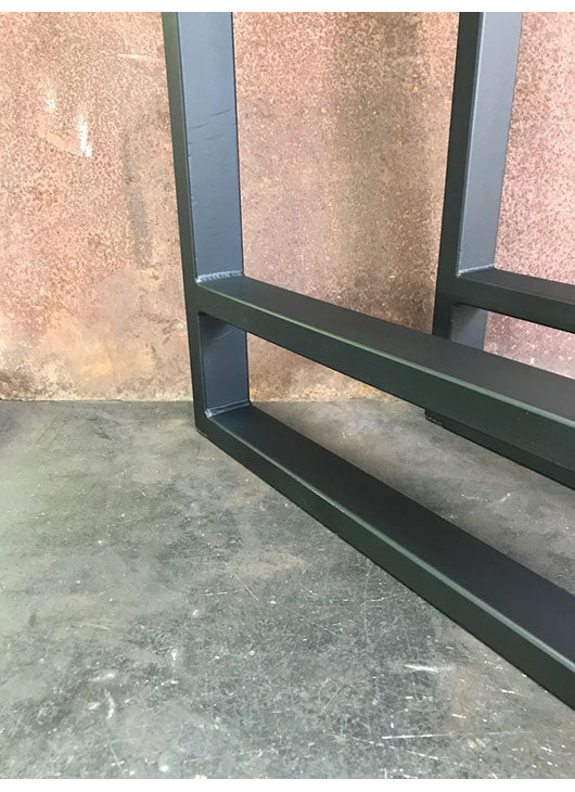 Metal Table Legs, 2x1 Double U Flat Black (Set of 2)