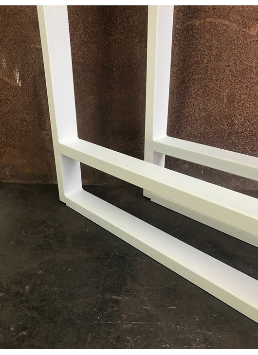 Metal Table Legs, 2x1 Double U Flat White (Set of 2)