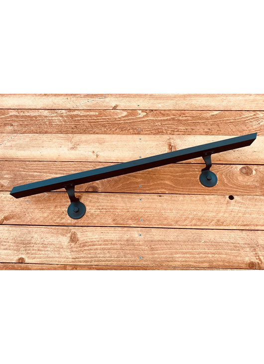 2x1, Metal Handrails, Flat Black, Angle Cut