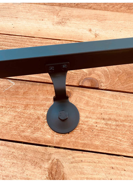 2x1, Metal Handrails, Flat Black, Angle Cut