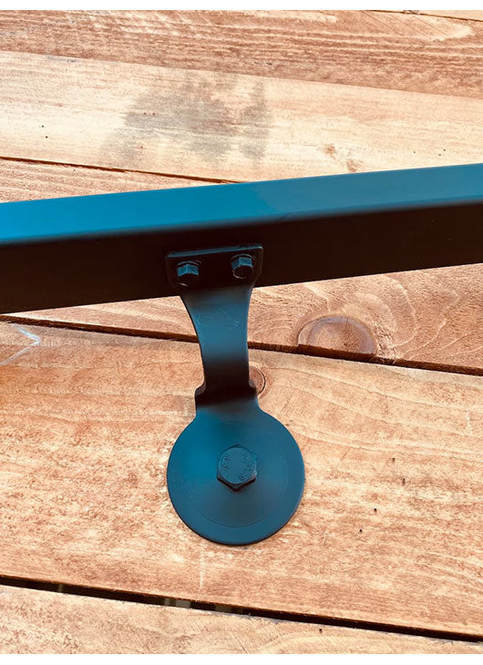 2x1, Metal Handrails, Flat Black, with Wall Return