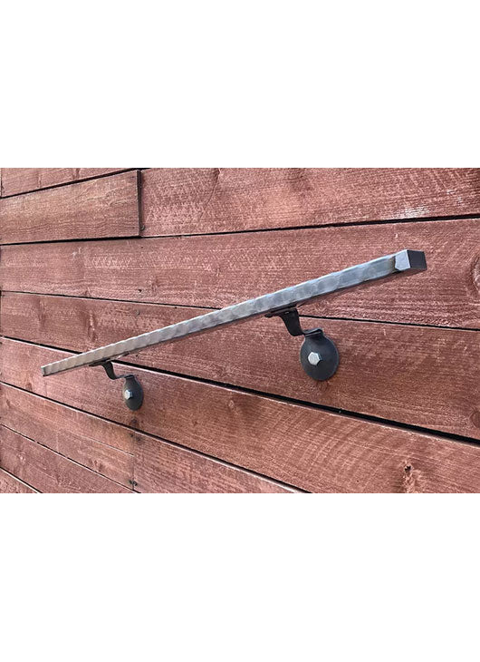 2x1 Hammered, Metal Handrails, Raw, Straight Cut