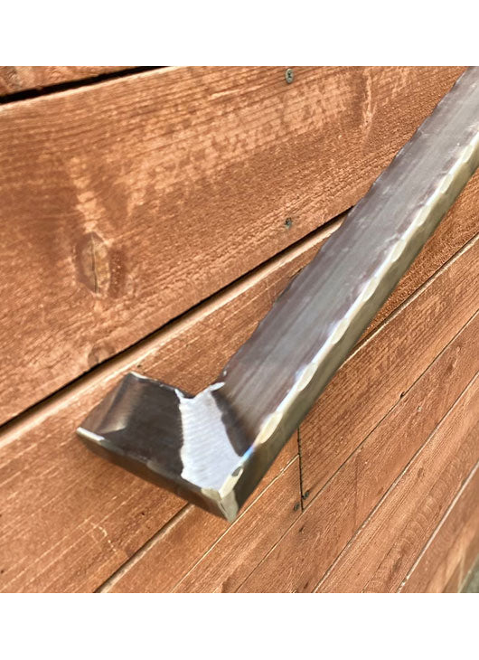 2x1 Hammered, Metal Handrails, Raw, with Wall Return