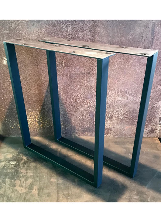 Metal Table Legs, 2x1 U Flat Black (Set of 2)
