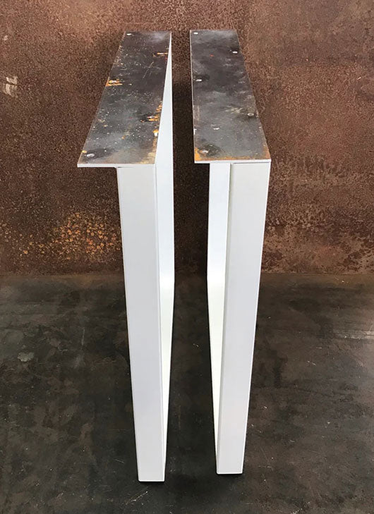 Metal Table Legs, 2x1 U Flat White (Set of 2)