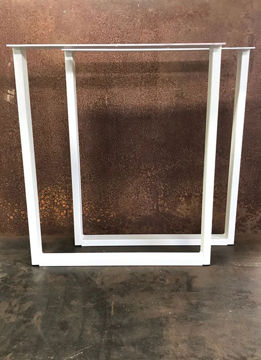Metal Table Legs, 2x1 U Flat White (Set of 2)