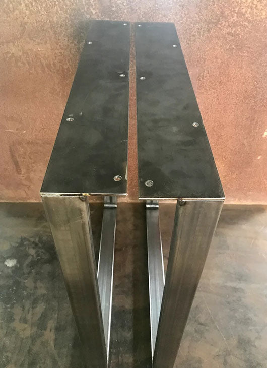 Metal Table Legs, 2x1 U Raw (Set of 2)