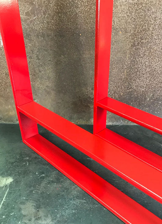 Metal Table Legs, 2x1/2 Double U Red (Set of 2)
