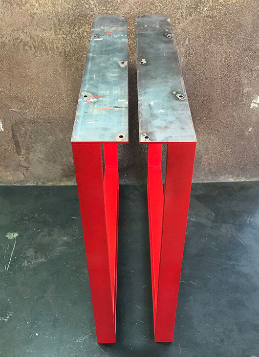 Metal Table Legs, 2x1/2 Double U Red (Set of 2)